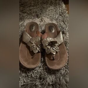 Clark’s Metallic Floral Sandals